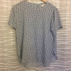 LOFT🔸Navy blue & white blouse